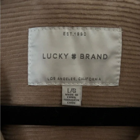 Lucky Brand Tan Corduroy 100% Cotton Oversized Slouchy Button Down Shacket - Picture 5 of 10